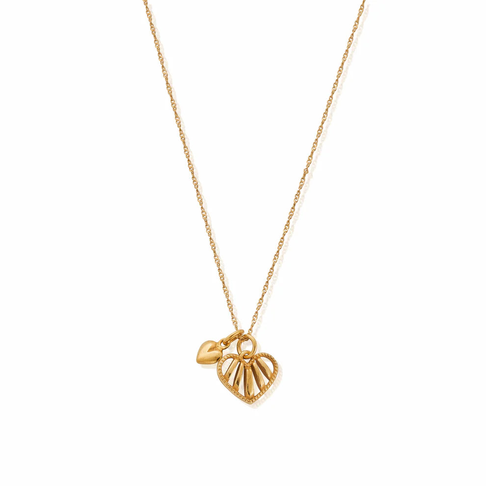 Twisted Rope Chain Loving Hearts Necklace