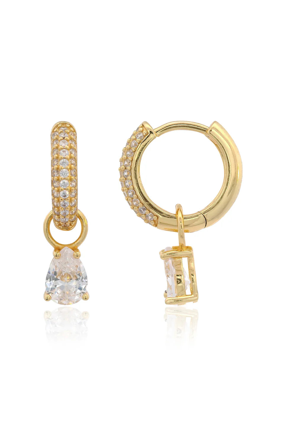GEORGINI WISTERIA DUO PEAR EARRINGS GOLD