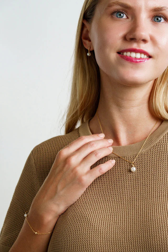 ADAGIO TOUCH OF SPARKLE PEARL NECKLACE GOLD