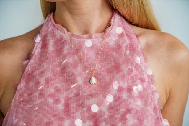 GEORGINI WISTERIA CREATED OPAL FLORIBUNDA PENDANT GOLD