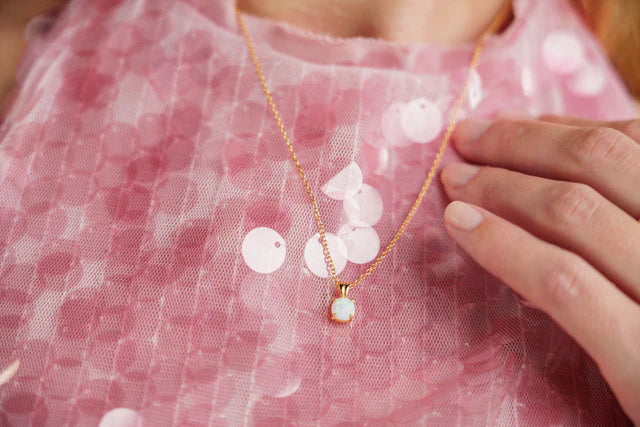 GEORGINI WISTERIA CREATED OPAL PENDANT GOLD