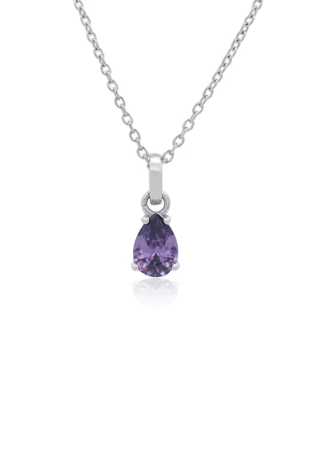 GEORGINI WISTERIA PENDANT AMETHYST CZ SILVER