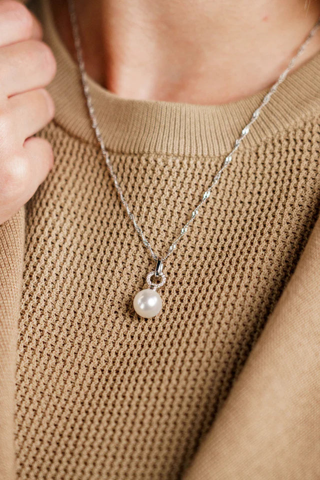 ADAGIO PEARL DUO PENDANT SILVER