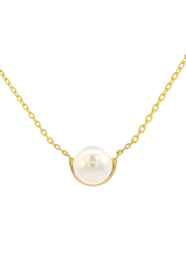 ADAGIO CRESCENT NINE-2-FIVE PEARL NECKLACE GOLD