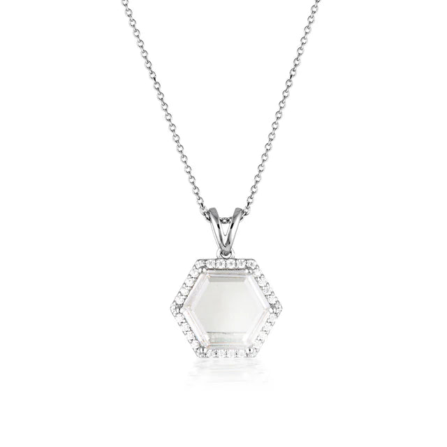 HEXAGON NECKLACE SILVER