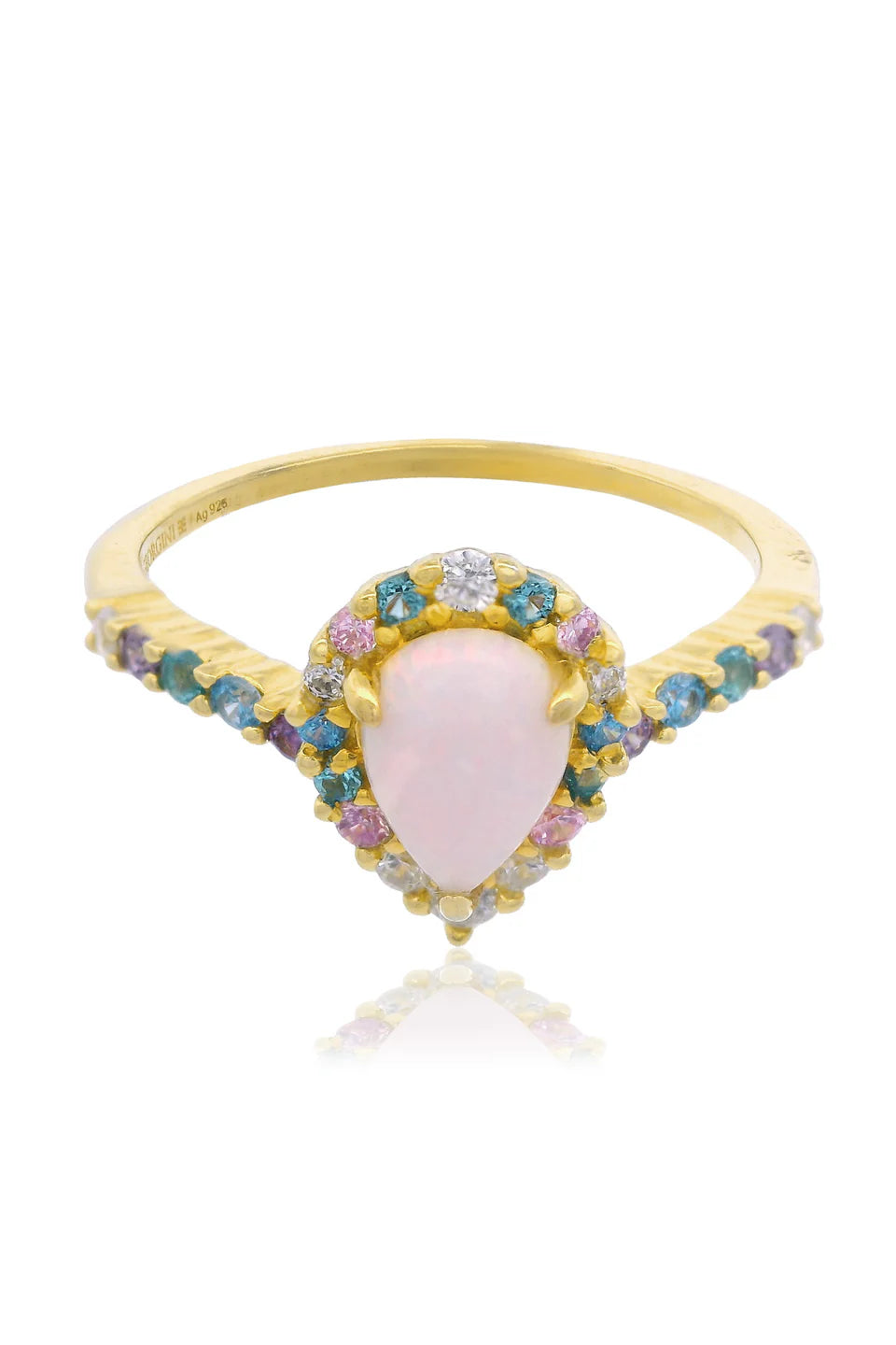 GEORGINI WISTERIA CREATED OPAL FLORIBUNDA RING GOLD