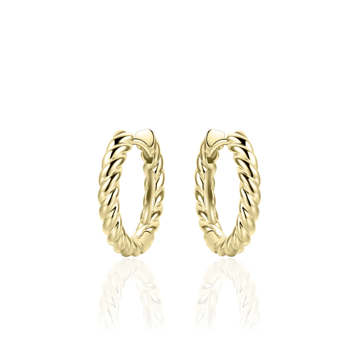 Gisser Gold Rope Hoop Earrings 18mm