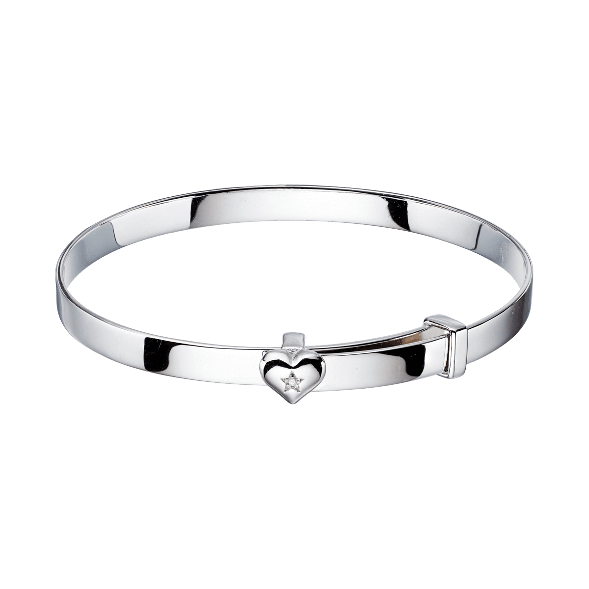 Gisele Diamond Heart Baby Bangle