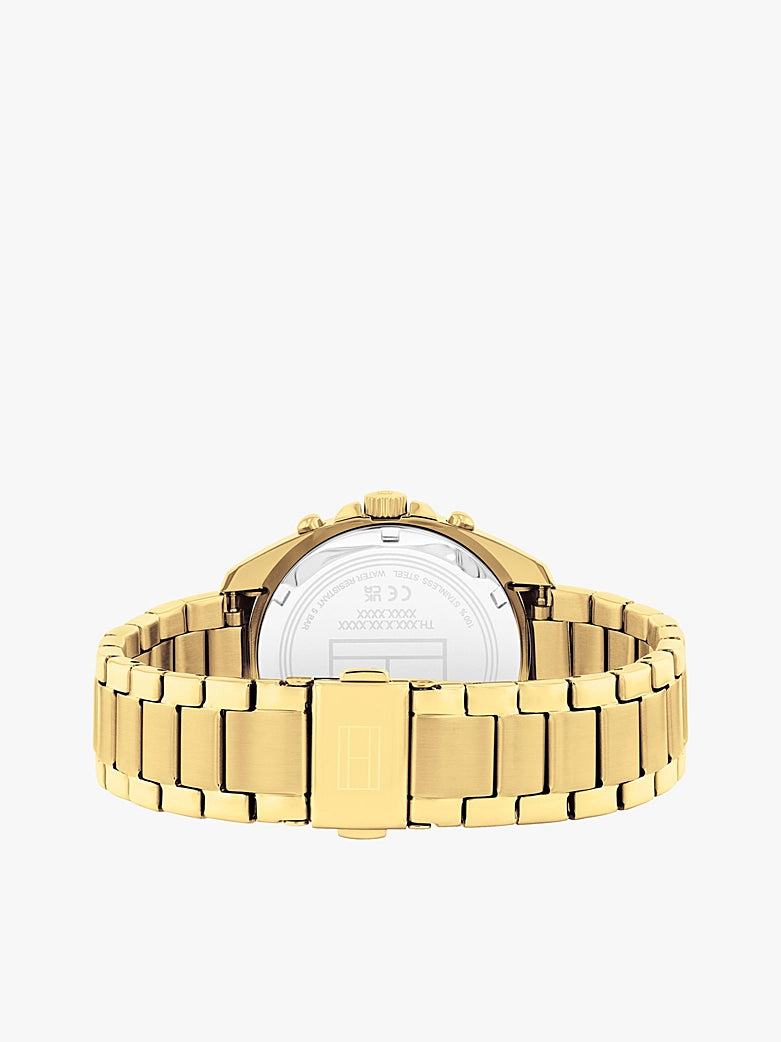 Hilfiger Ladies Gold-Plated Blue Dial Sub-Counter Watch