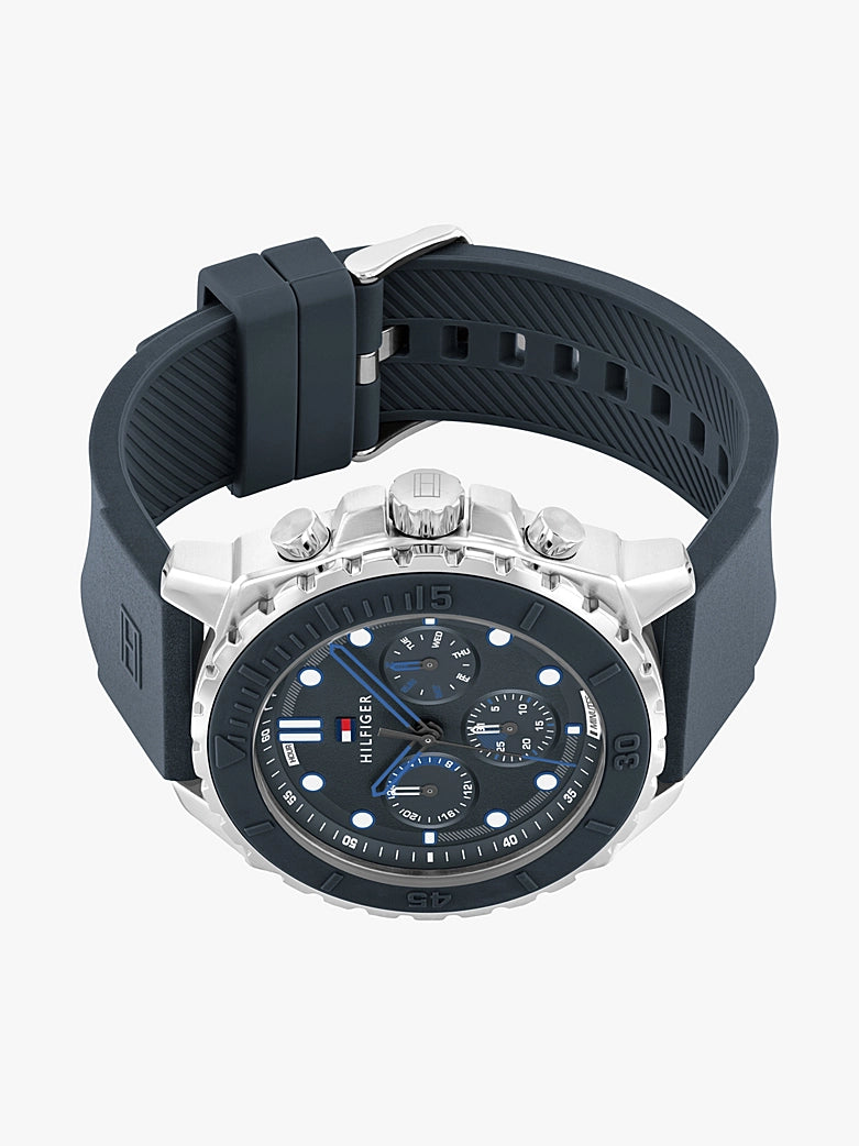 Blue Silicone Bezel Sub-Counter Watch