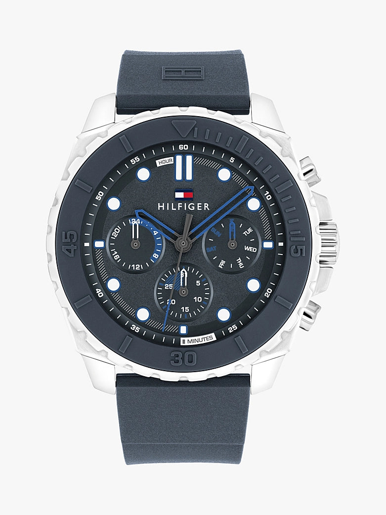 Blue Silicone Bezel Sub-Counter Watch