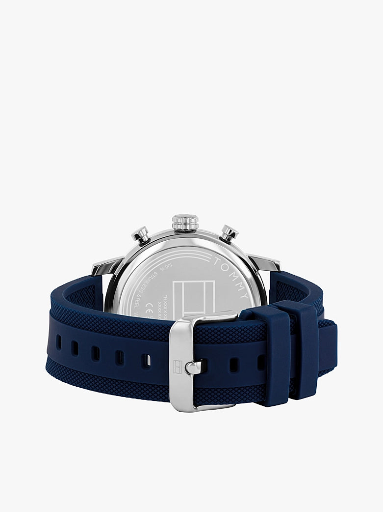 Stainless Steel Navy Silicone Strap Watch