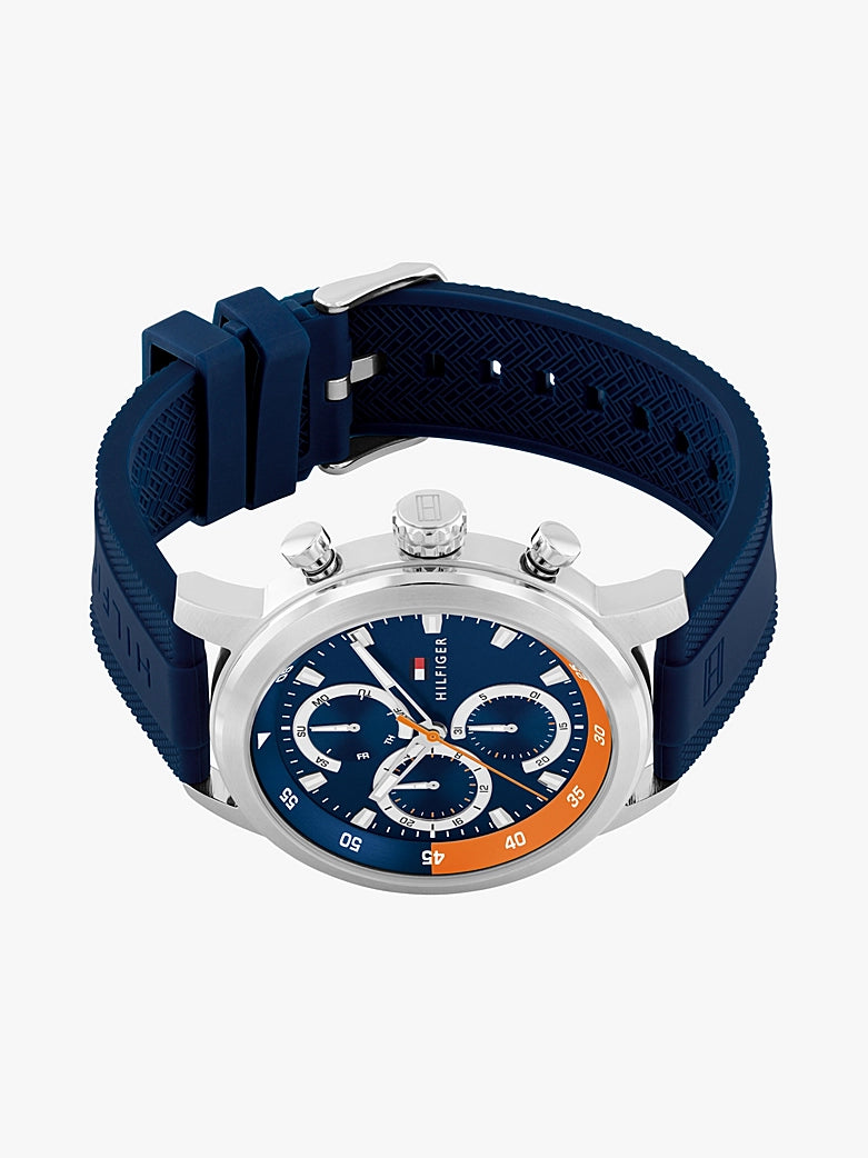 Stainless Steel Navy Silicone Strap Watch