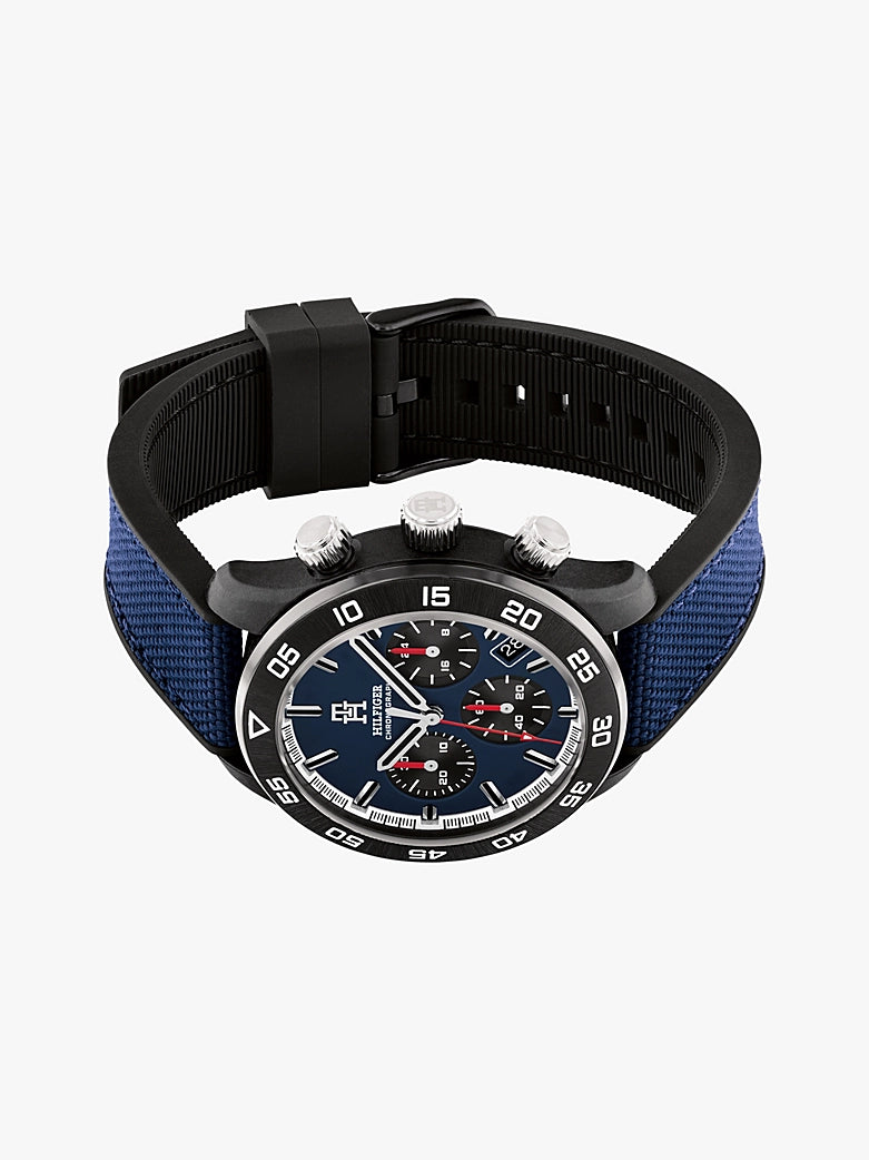 Hilfiger Monogram Navy Chronograph Watch