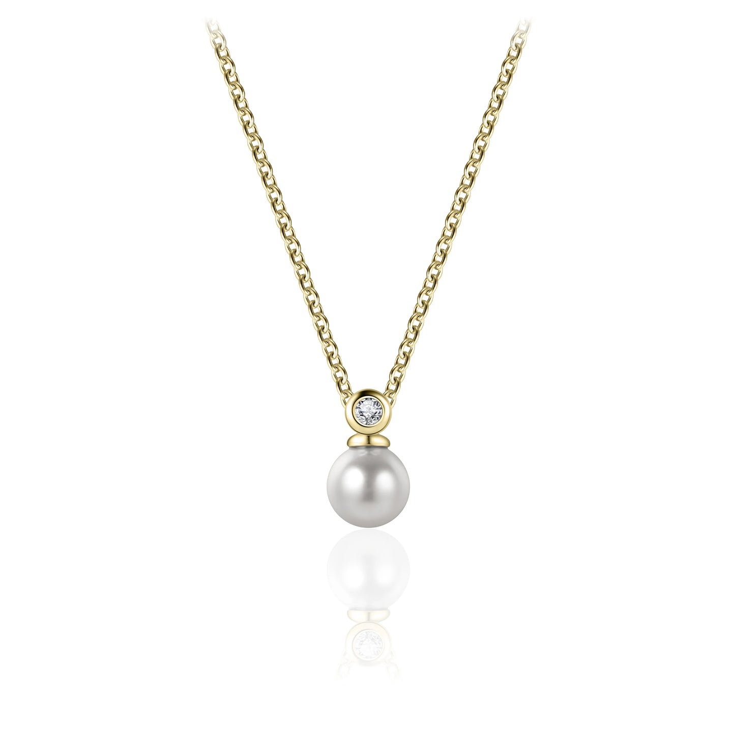 Gold Plated Pearl Pendant Necklace