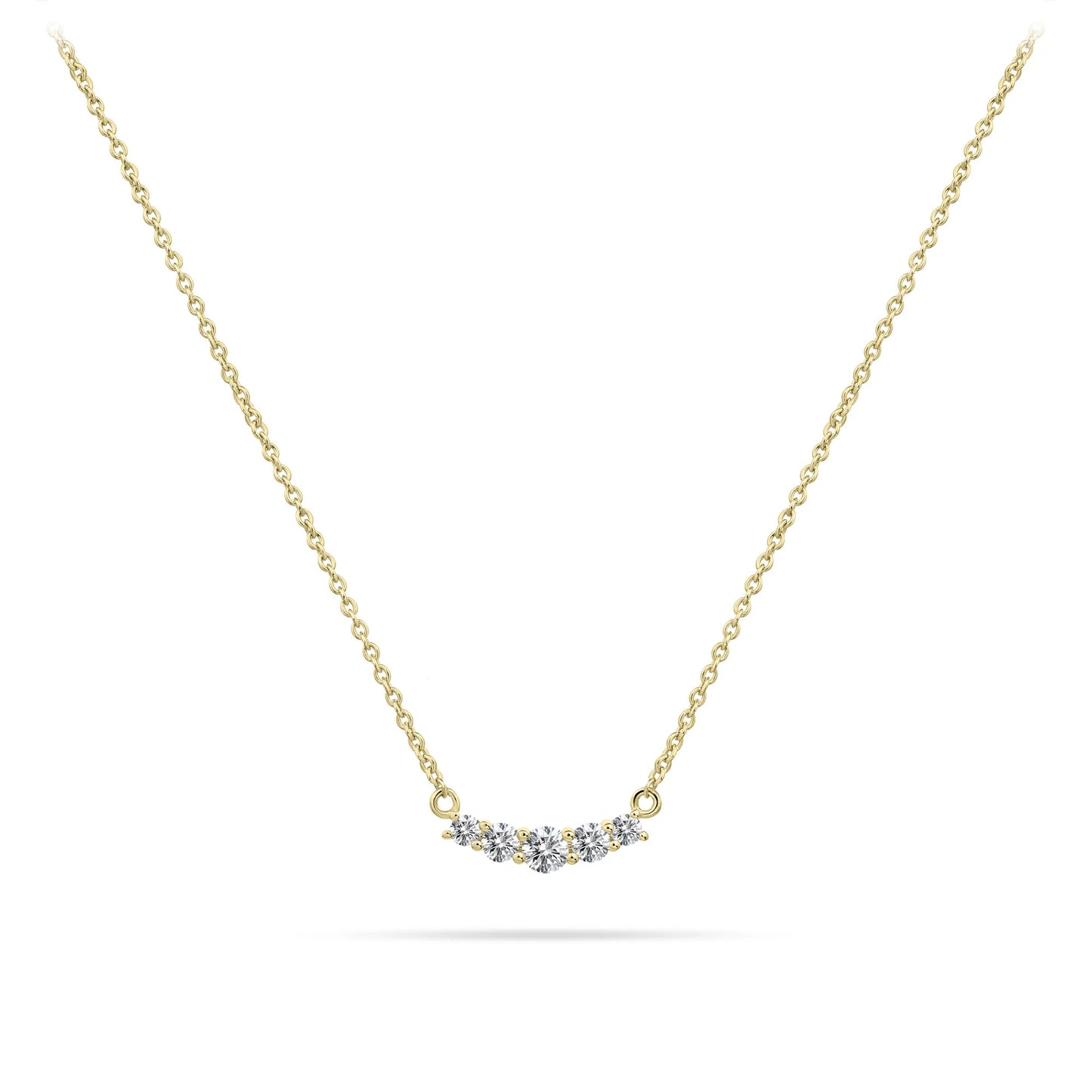 Gold Plated Curved Bar Necklace