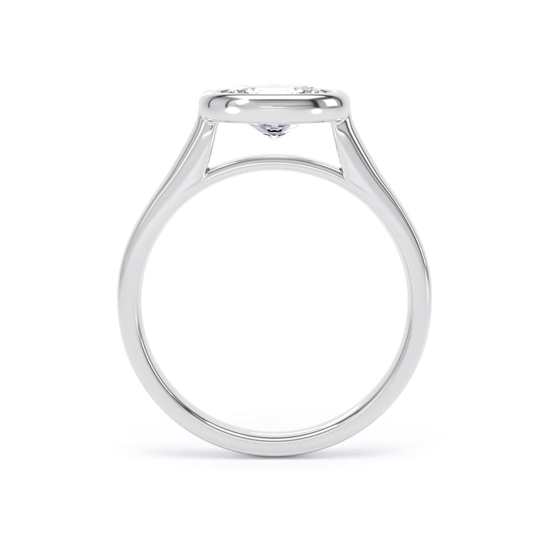 Oval Bezel Set Diamond Ring