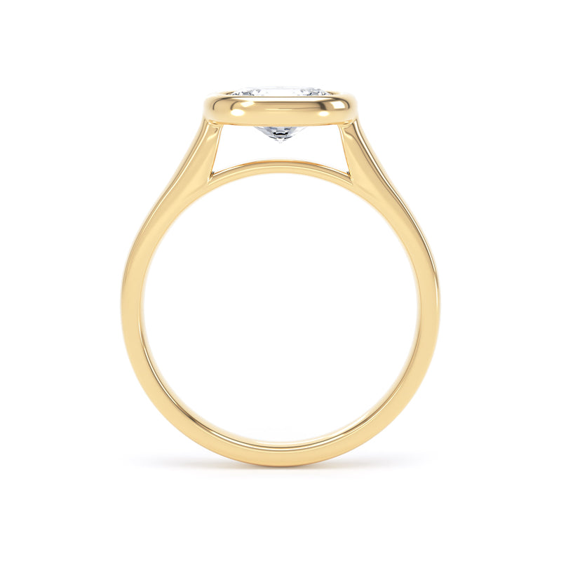 Oval Bezel Set Diamond Ring