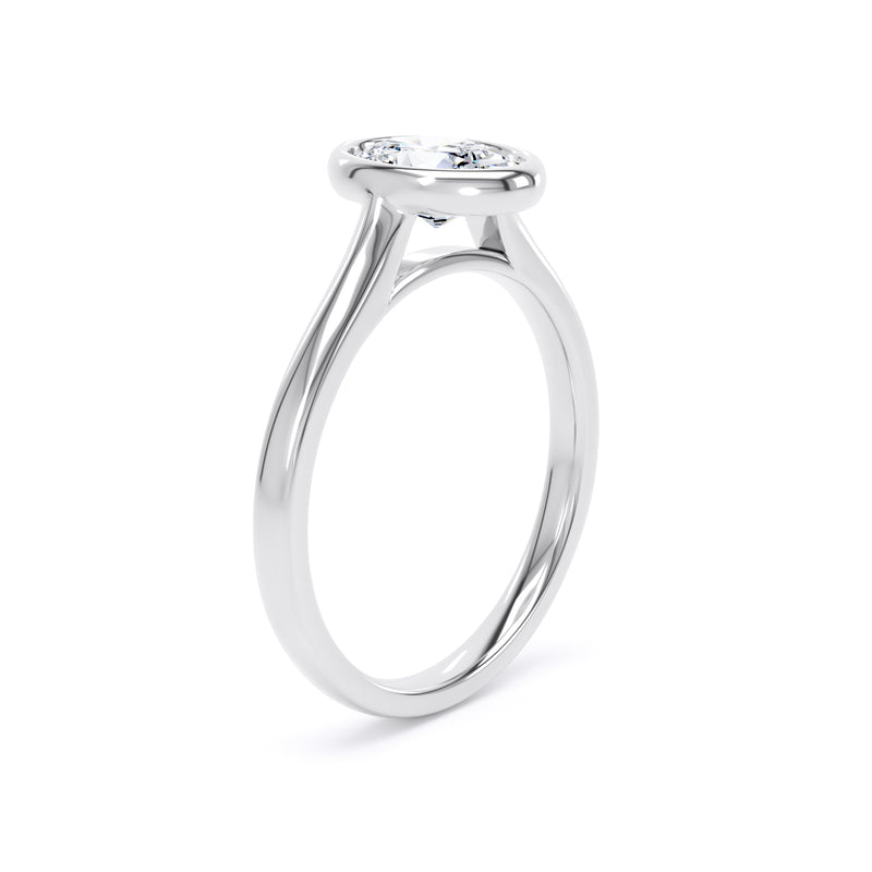 Oval Bezel Set Diamond Ring