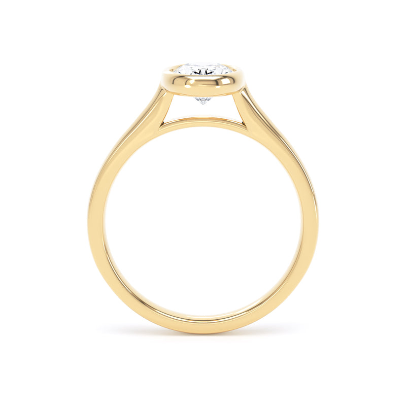 Oval Bezel Set Diamond Ring
