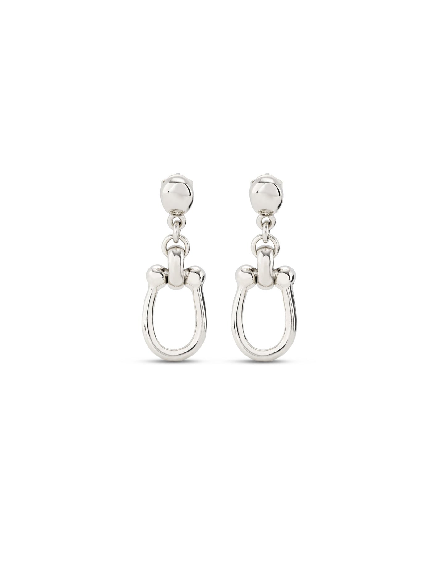 Silver U Shape Drop Earrings
