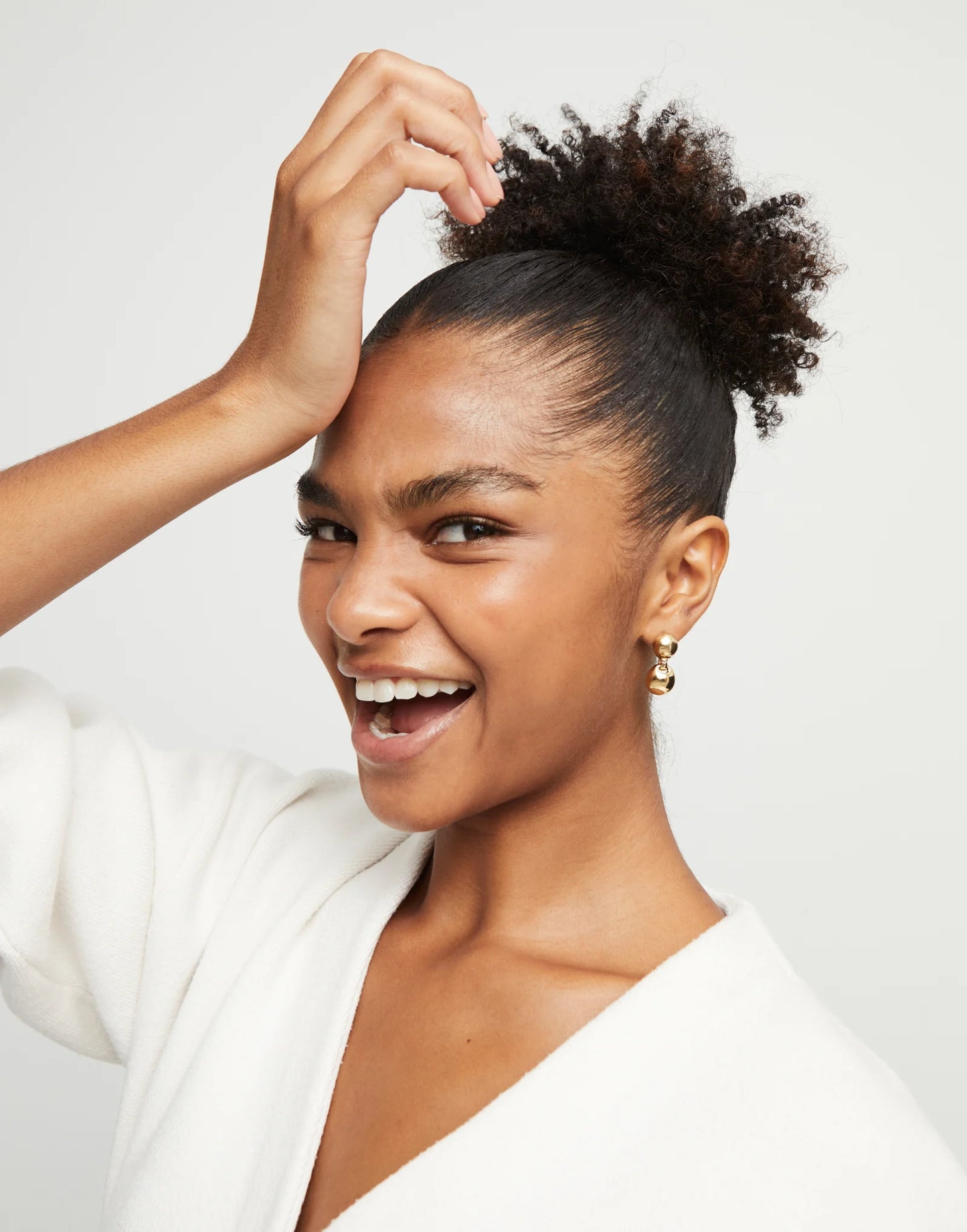 Golden Drop earrings with two beads