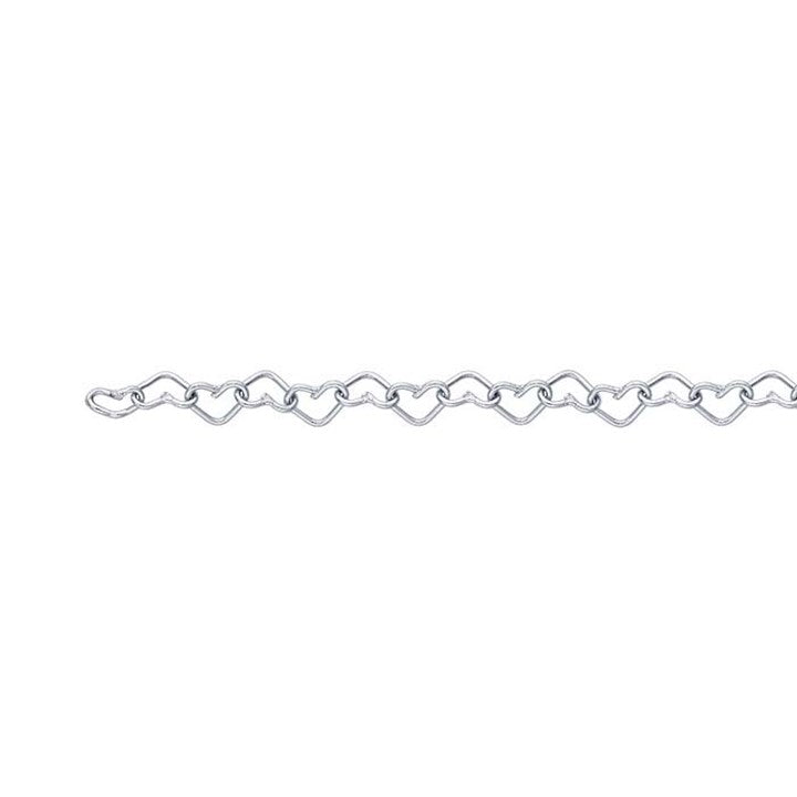 PermaJewel Heart Link Sterling Silver Bracelet
