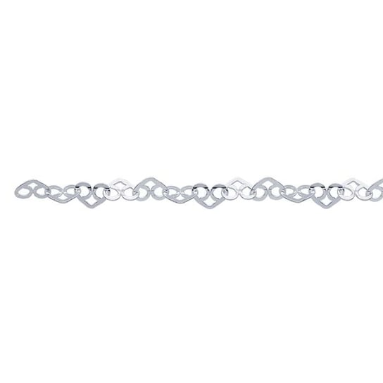 Sterling Silver 4mm Flat Heart Link Bracelet