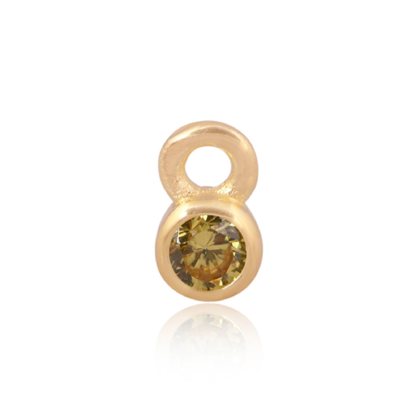Gold 3mm CZ Round Charm, November