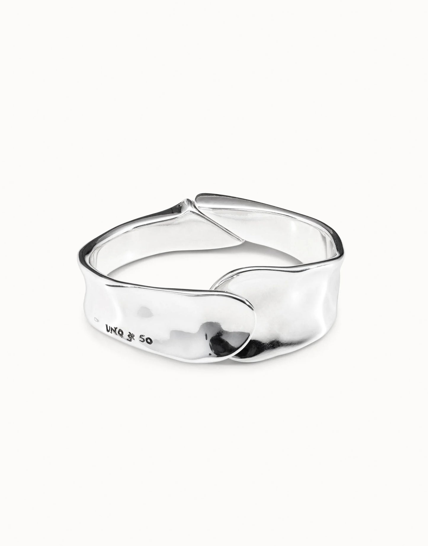 Silver Waves shaped bangle