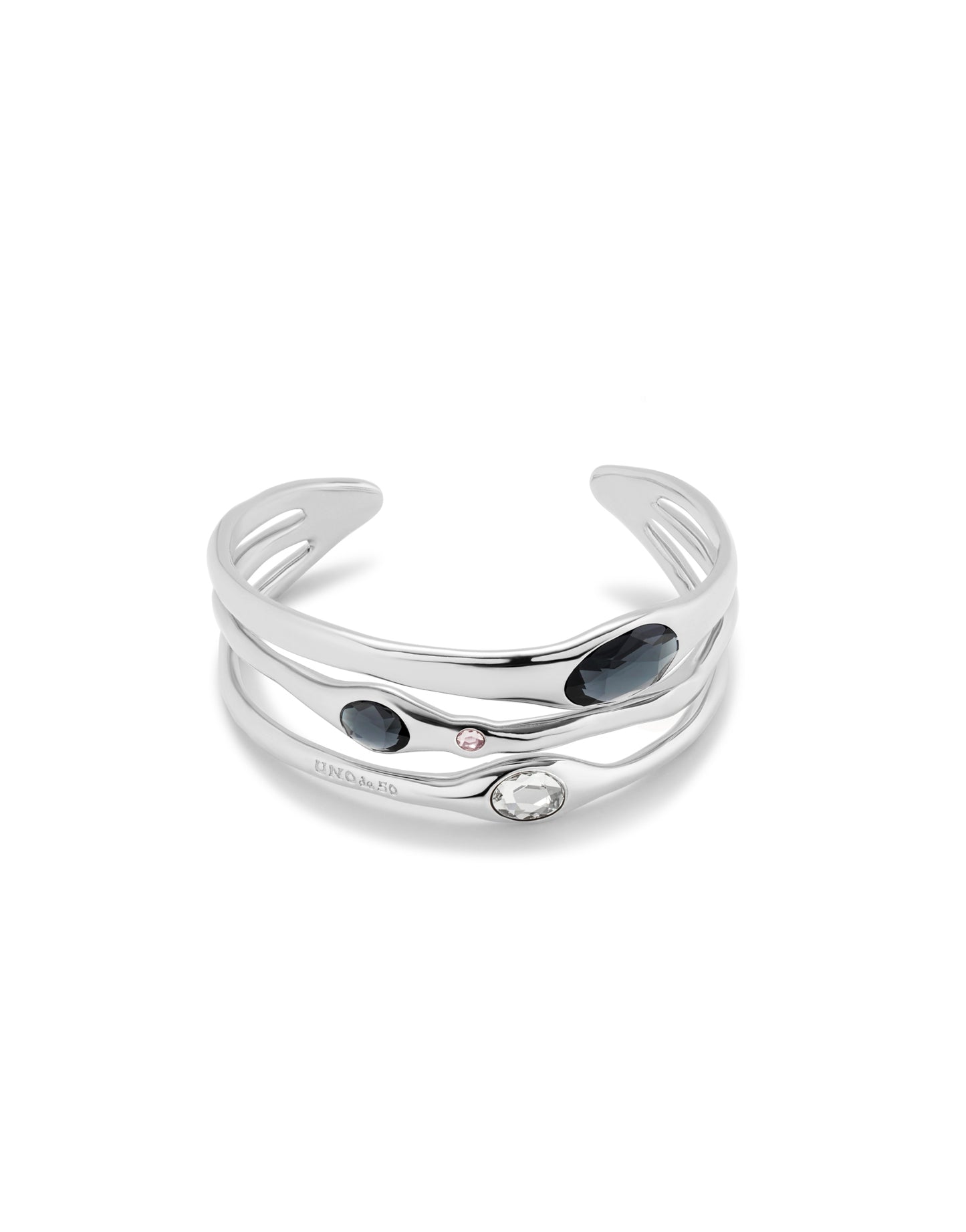 Silver Bangle with crystals