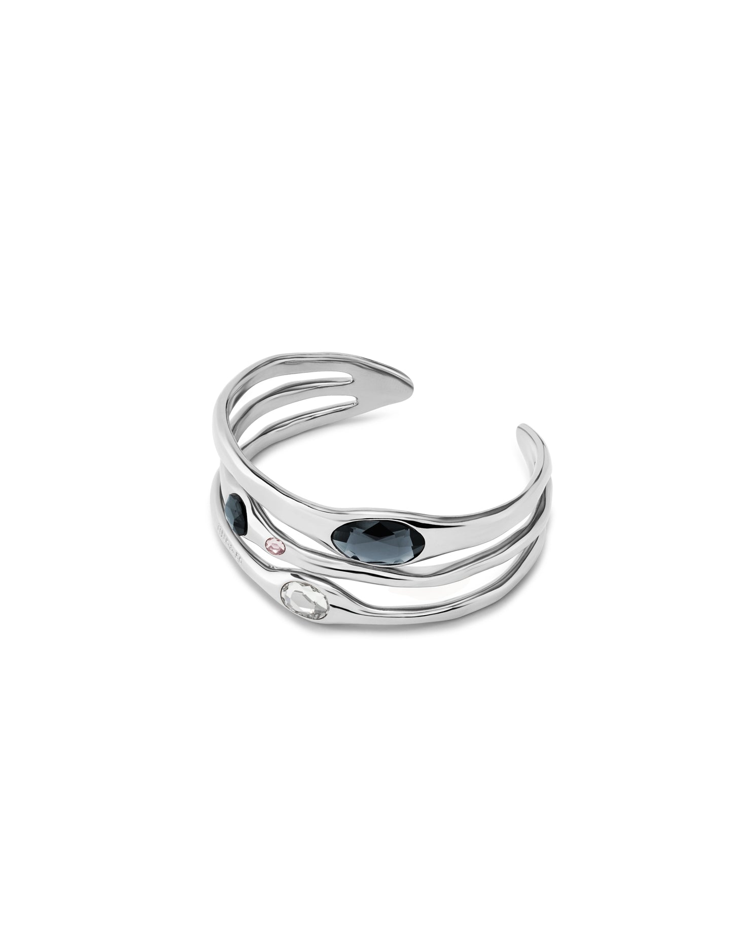 Silver Bangle with crystals