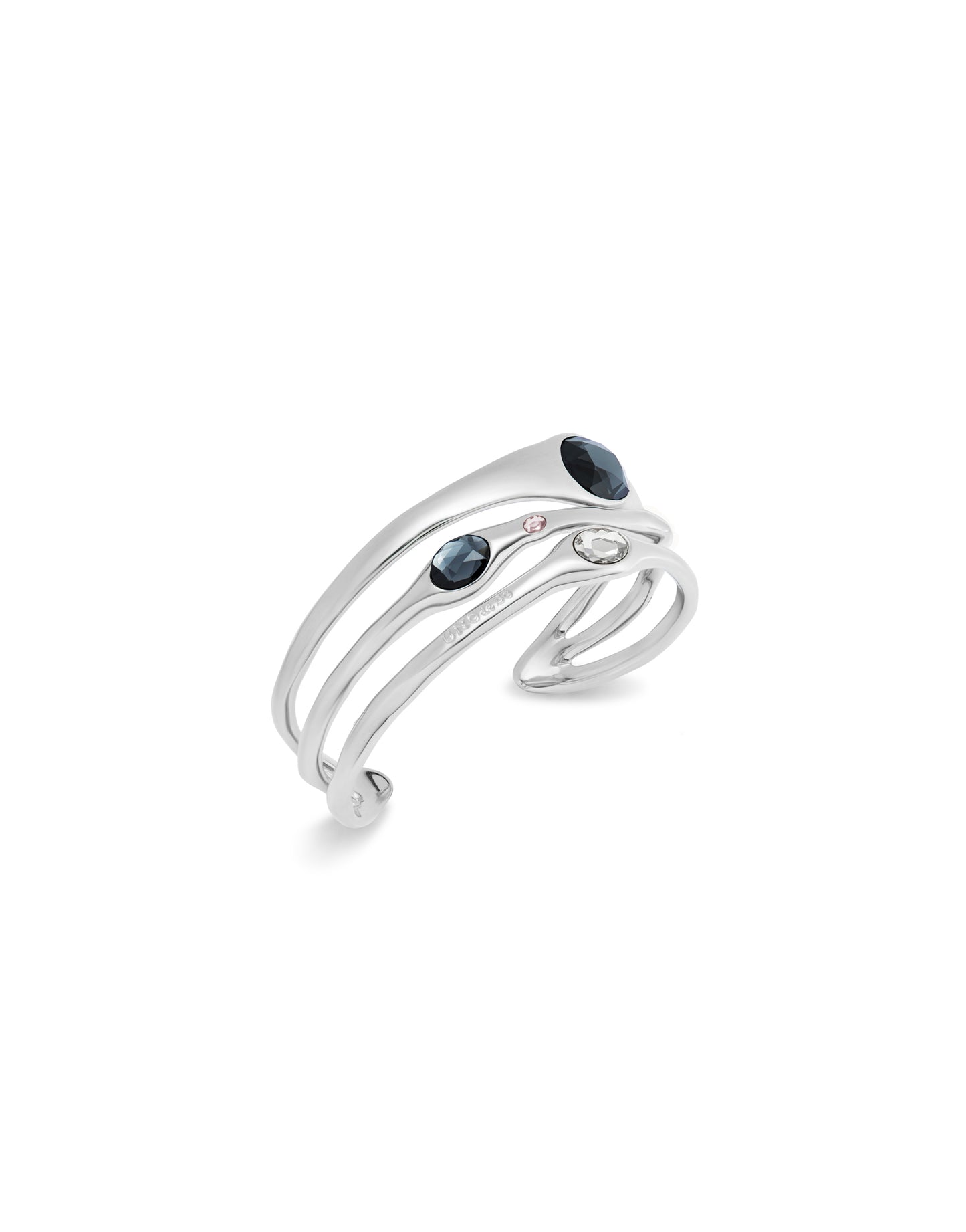 Silver Bangle with crystals