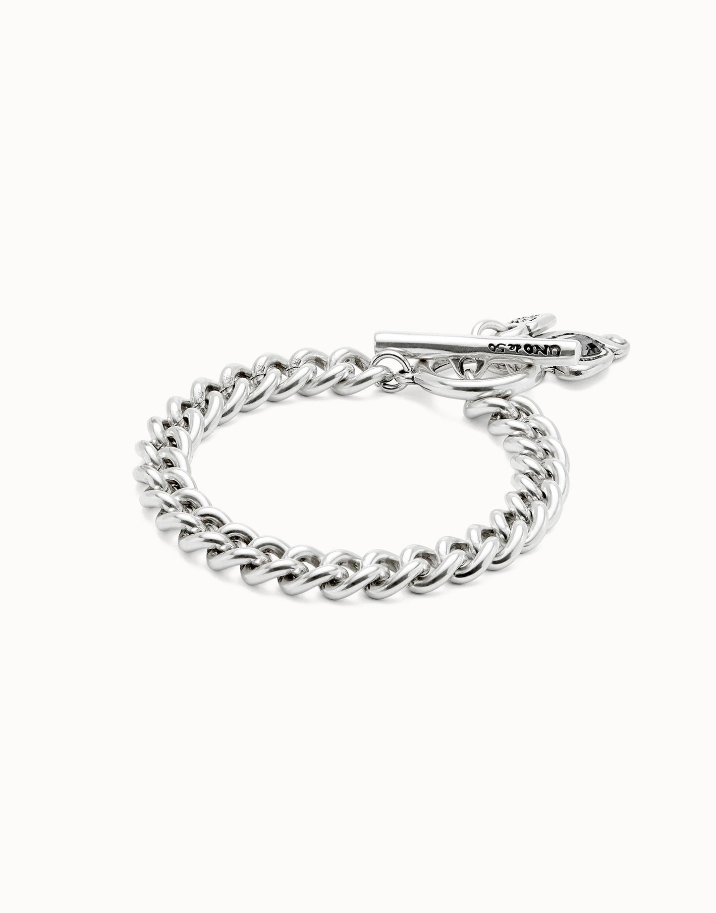 Silver Curb link chain bracelet with charms