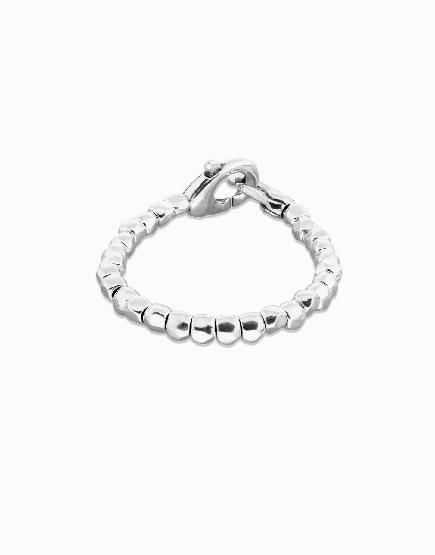 Beads bracelet with interlocking carabiner