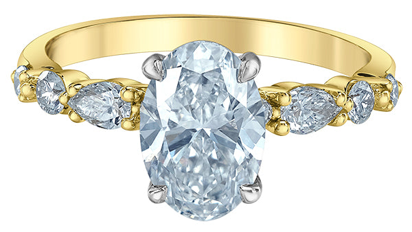 18CT OVAL LAB DIAMOND RING