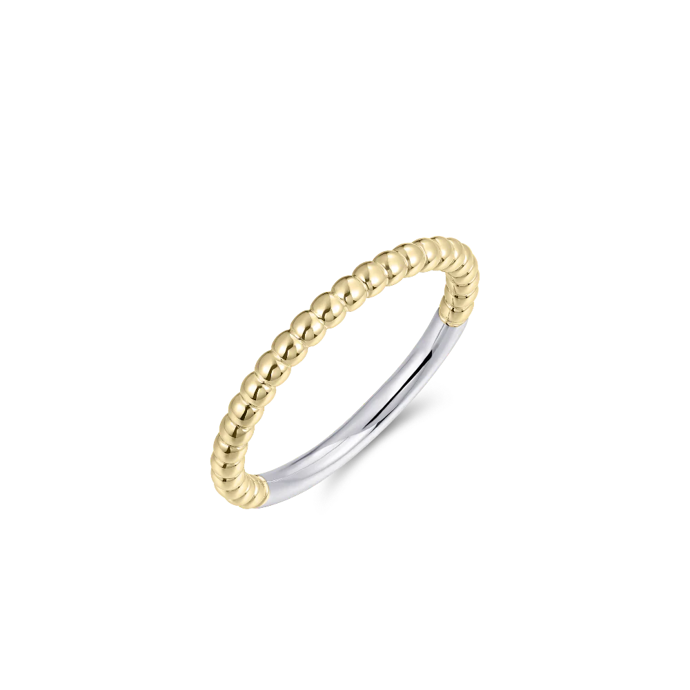 Gold Beaded Stacking Ring