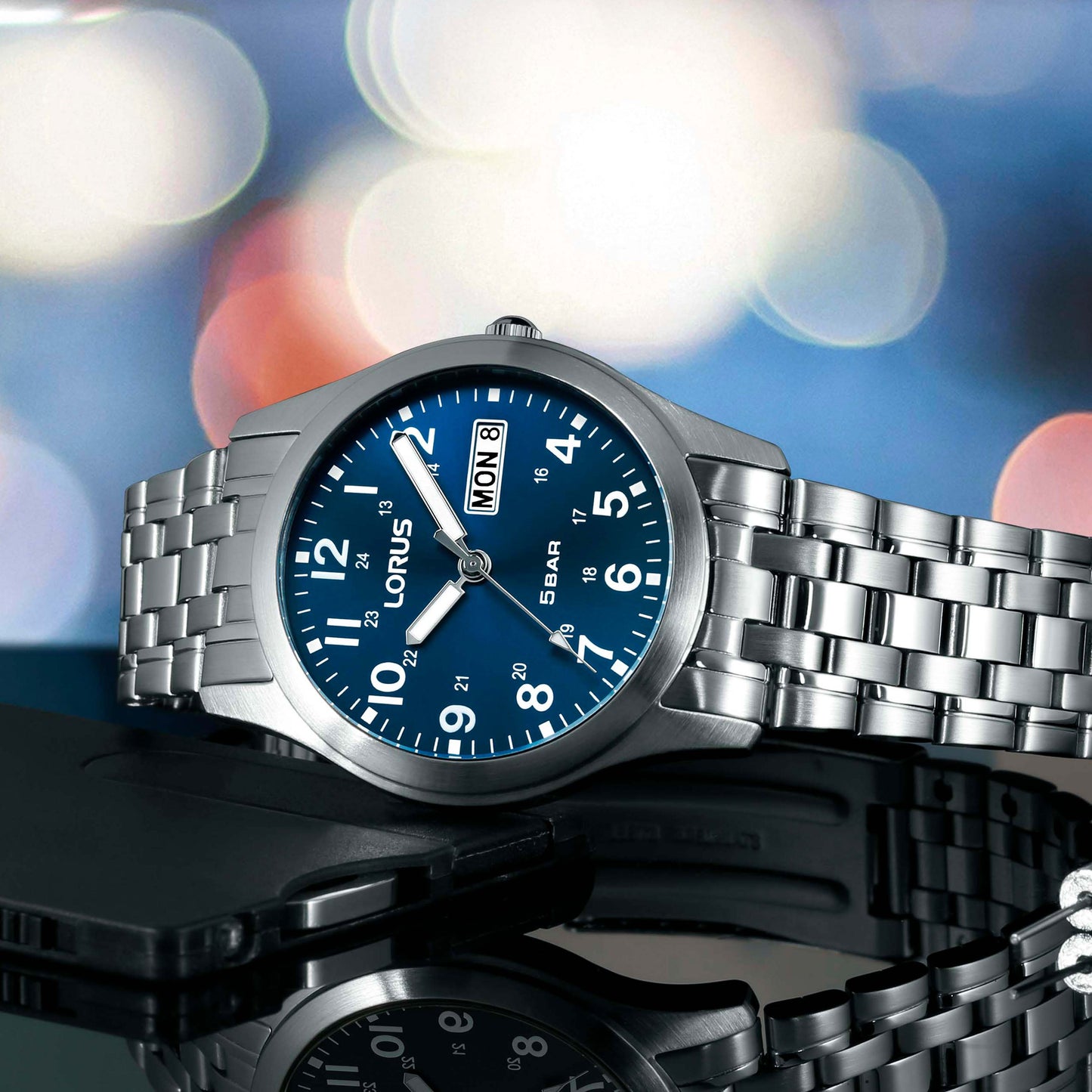 Gents Steel Blue Dial Watch