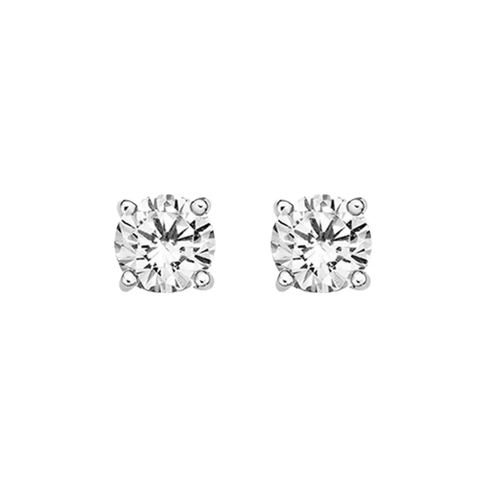 Sterling Silver 4mm Round CZ Stud Earring