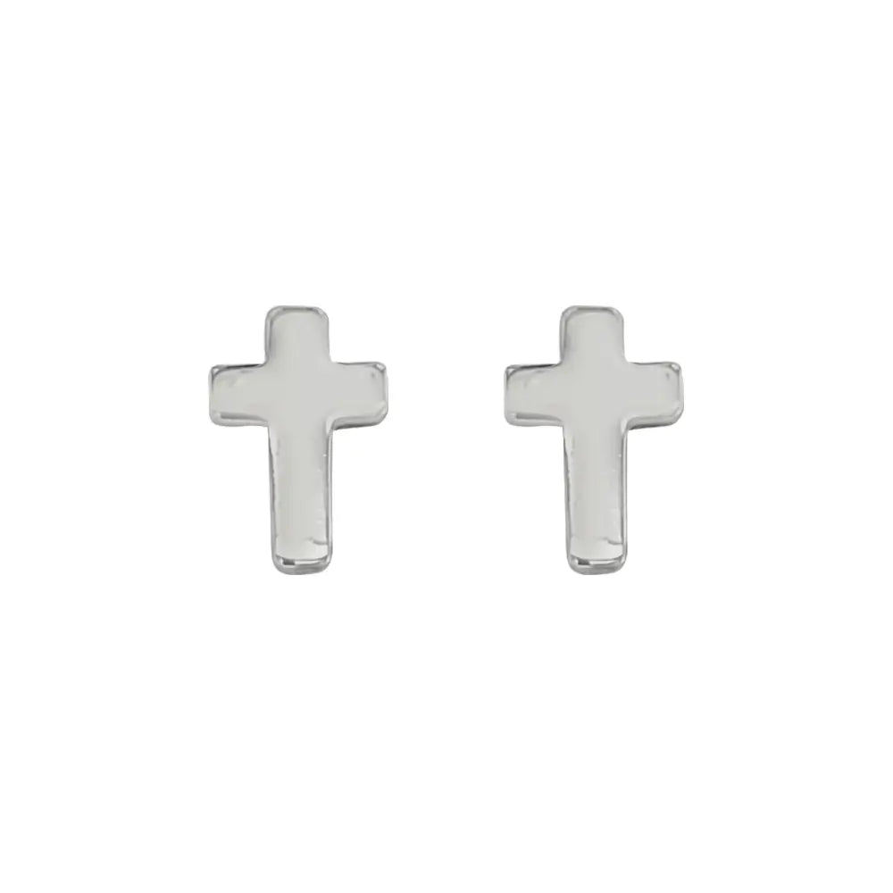 Sterling Silver Cross Stud Earring