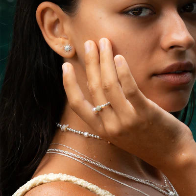 Sunrise Glow Stud Earrings - Gold