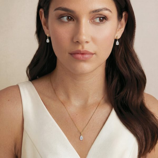 Vanderbilt Gold Crystal Pear Cut Pendant