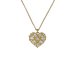 TED BAKER CHERISH: Crystal Cluster Heart Locket Pendant Necklace Gold Tone