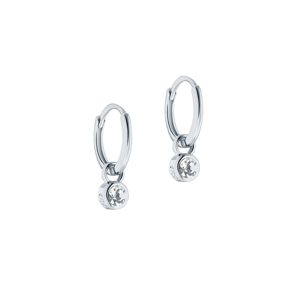 TED BAKER SINALAA Silver Tone Crystal Huggie Hoops