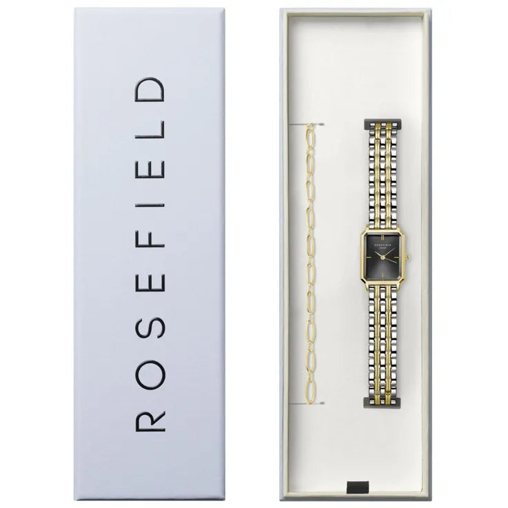 Rosefield Black Dial Duotone Octagon with bracelet