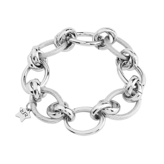 Diva bracelet with oval links and double texture