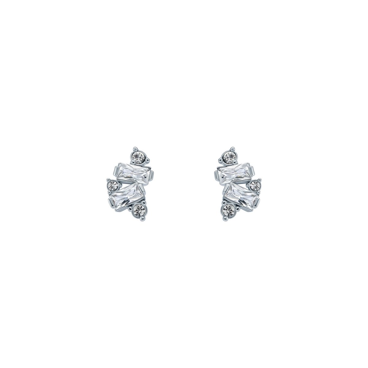 TED BAKER CLARICE: Crystal Cluster Stud Earrings Silver Tone