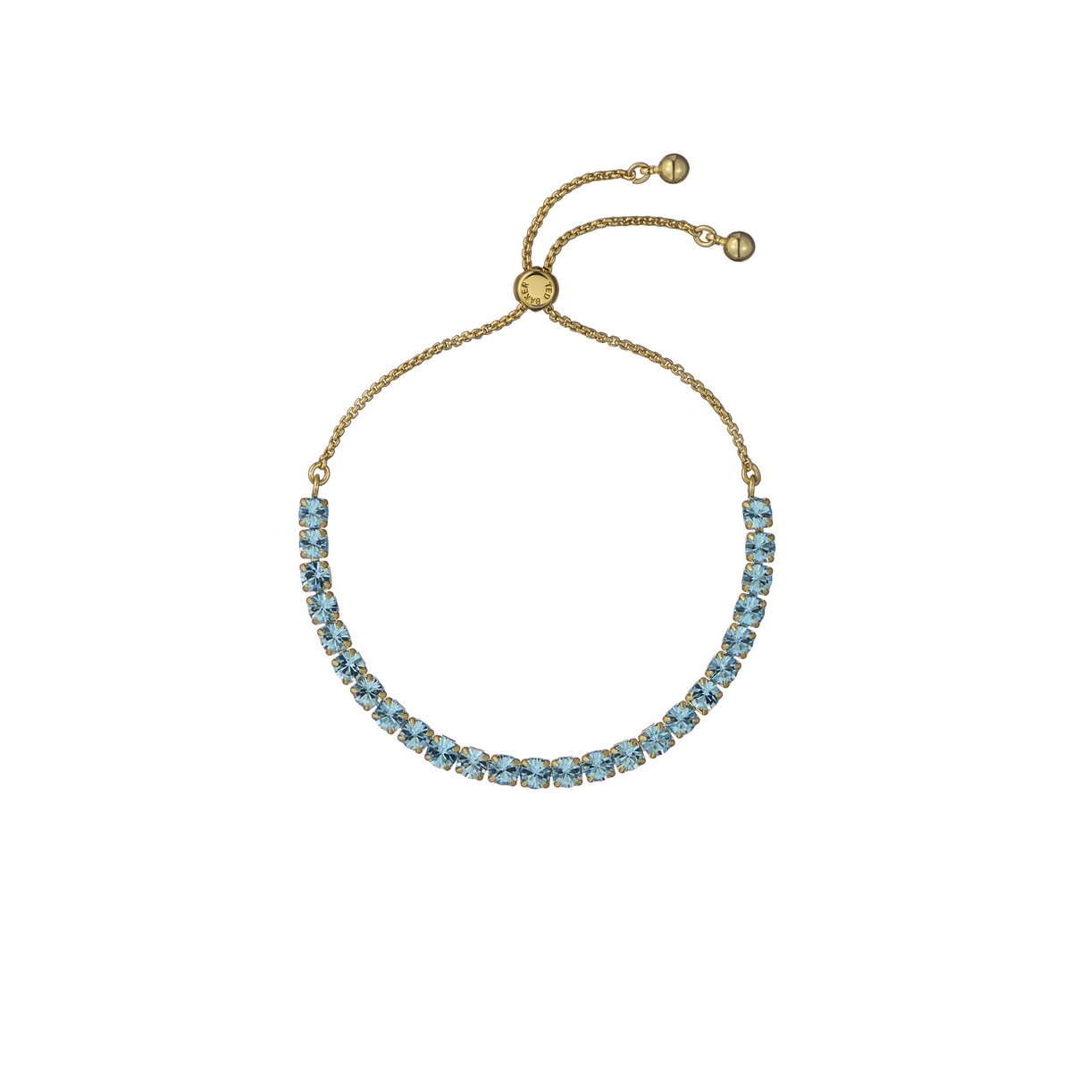 TED BAKER MELRAH: Crystal Adjustable Tennis Bracelet Gold Tone