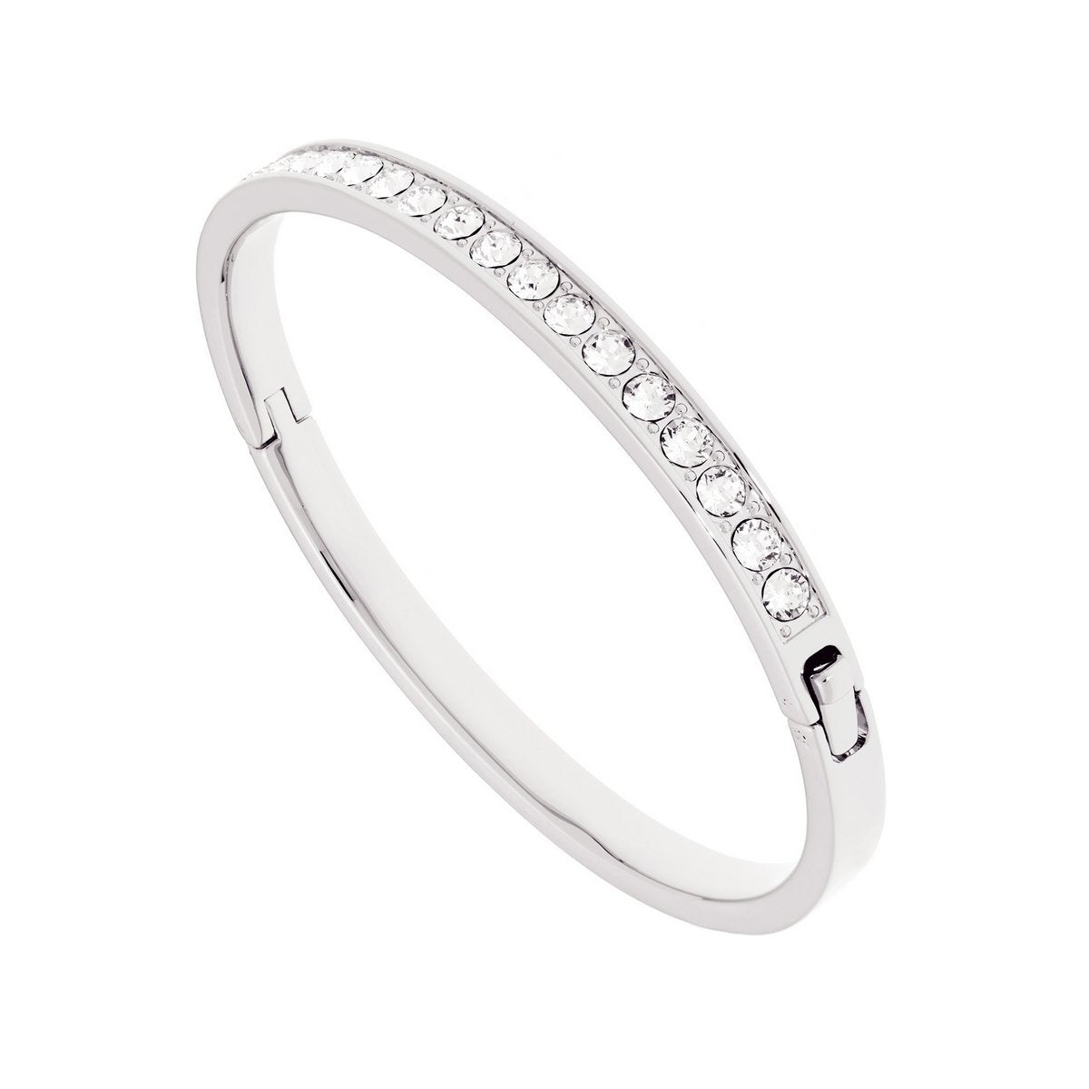 TED BAKER-CLEMARA: HINGE CRYSTAL BANGLE SILVER/CRYSTAL