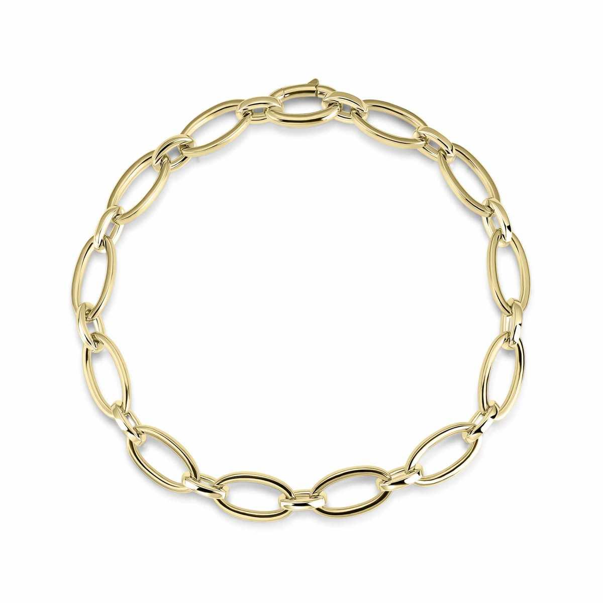 Gisser Gold Plated Silver Oval Link Bracelet